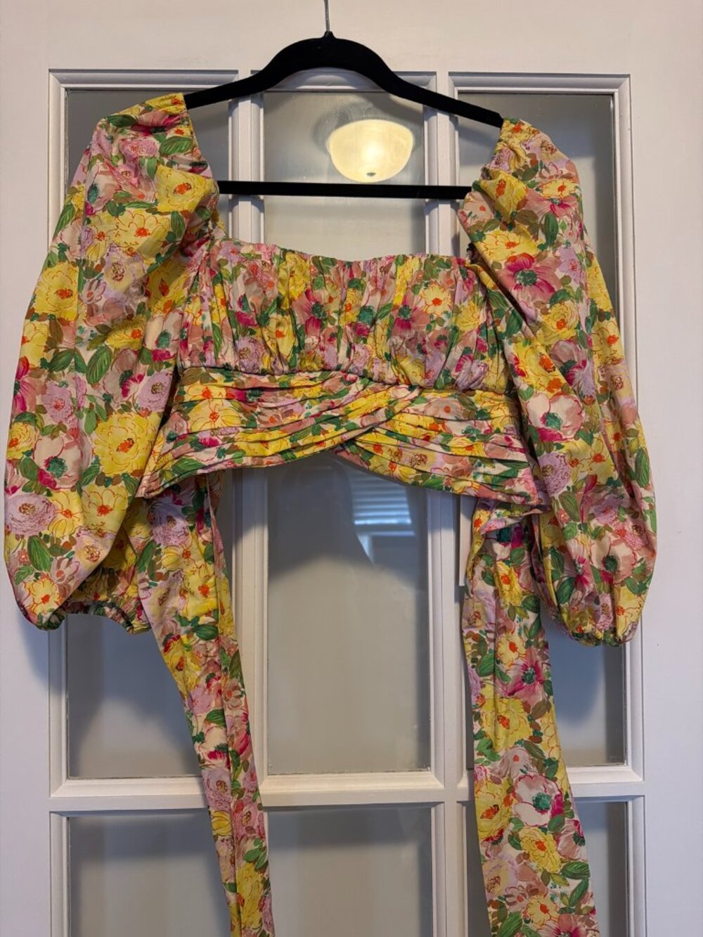 Zara Floral Puff Sleeve Crop Top | Size XS | NWT